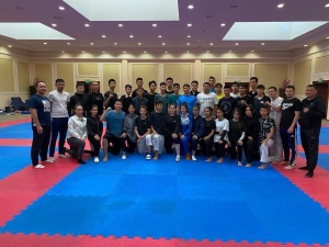 Taekwondo training camp among juniors